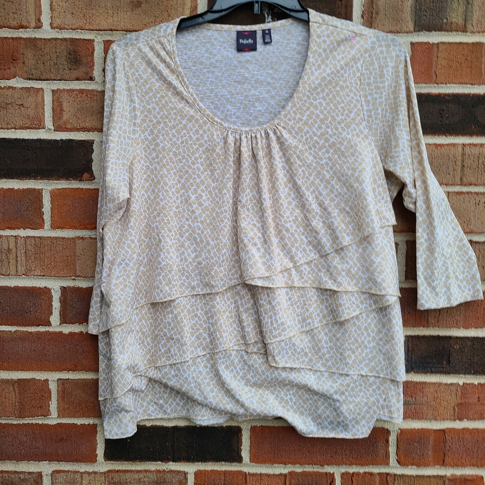 Rafaella Animal Print Ruffle Top
